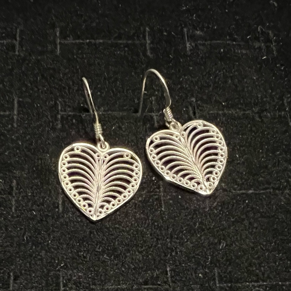 .925 Silver Heart Shaped Earrings